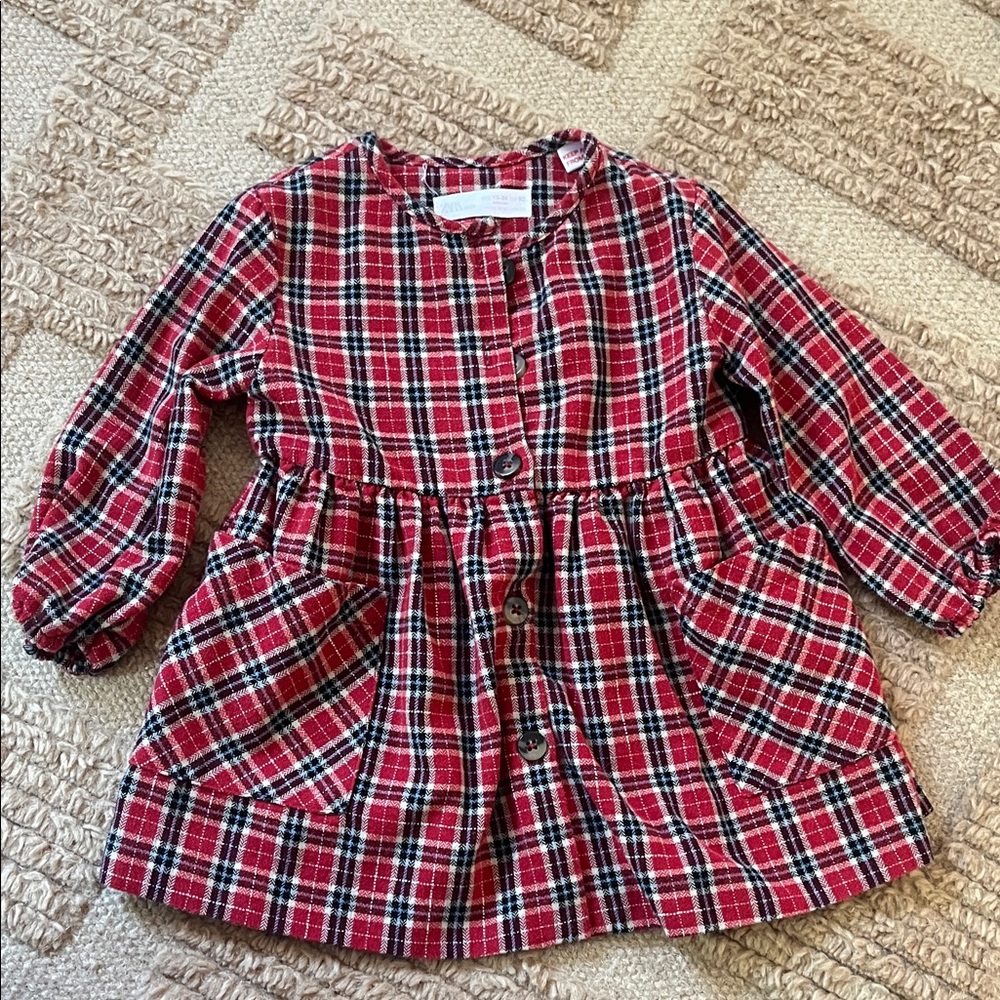 Zara Red Plaid Toddler Dress